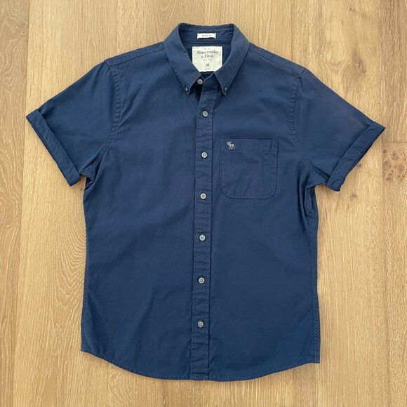 Men's Navy Blue Short Sleeve Shirt - Picture 6 of 14